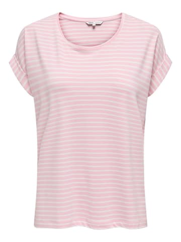 ONLY Shirt in Rosa/ Weiß