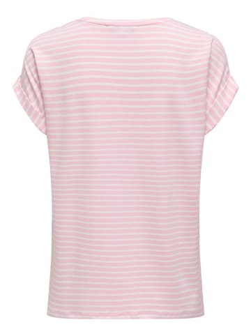 ONLY Shirt in Rosa/ Weiß