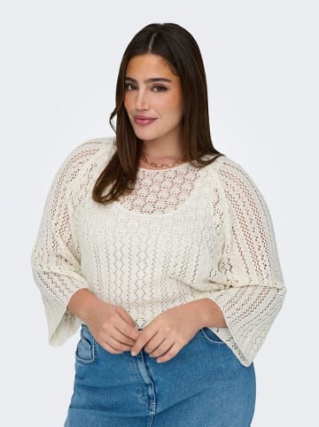 ONLY Carmakoma Sweter w kolorze kremowym