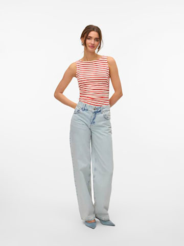 Vero Moda Top w kolorze biało-czerwonym