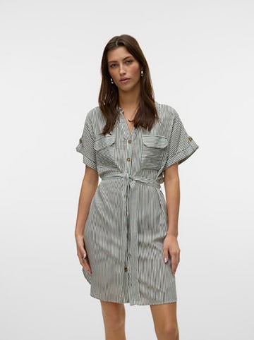 Vero Moda Kleid in Anthrazit/ Weiß
