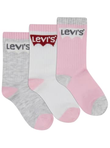 Levi's Kids Skarpety (3 pary) w kolorze jasnoróżowo-szaro-białym