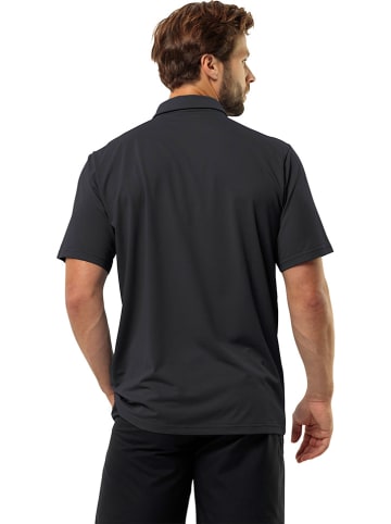 Jack Wolfskin Koszulka polo "Delgami" w kolorze czarnym