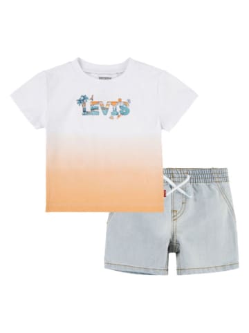 Levi's Kids 2-delige outfit wit/oranje/lichtblauw