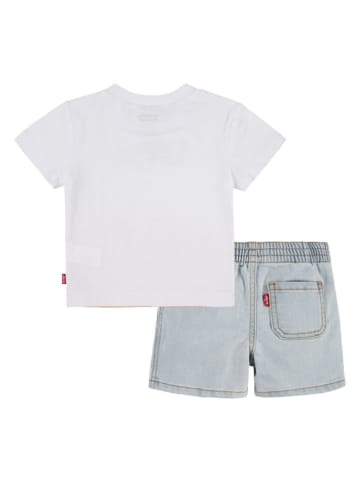 Levi's Kids 2tlg. Outfit in Weiß/ Orange/ Hellblau