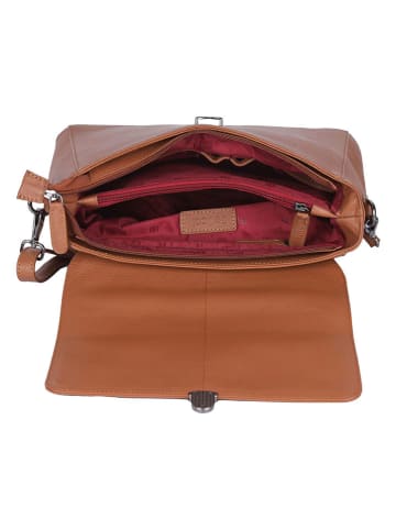 Bellicci Leren handtas cognackleurig - (B)29 x (H)22 x (D)10 cm