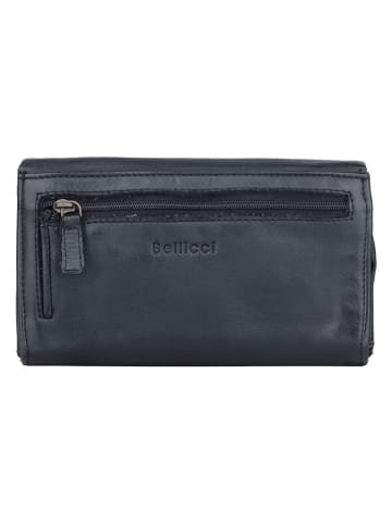 Bellicci Leren portemonnee "Cher" zwart - (B)16 x (H)10,5 x (D)4 cm