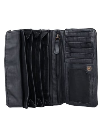 Bellicci Leder-Geldbörse "Cher" in Schwarz - (B)16 x (H)10,5 x (T)4 cm