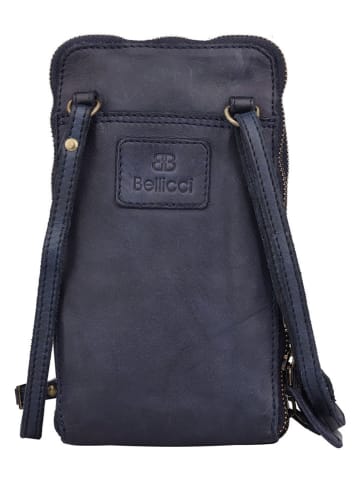 Bellicci Leren smartphonetas "Cybele" donkerblauw - (B)13 x (H)22 x (D)3,5 cm
