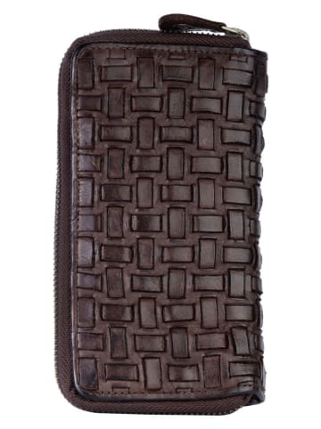 Bellicci Leder-Geldbörse in Braun - (B)18 x (H)9,5 x (T)3,5 cm
