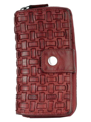 Bellicci Skórzany portfel w kolorze bordowym - 18 x 9,5 x 3,5 cm
