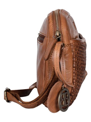 Bellicci Leder-Umhängetasche "Eloise" in Cognac - (B)22 x (H)17,5 x (T)4 cm