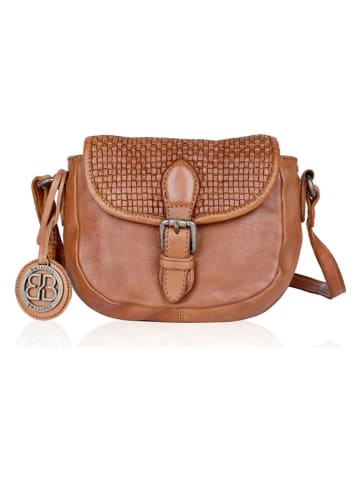 Bellicci Leder-Umhängetasche "Esme" in Cognac - (B)18 x (H)16 x (T)6 cm