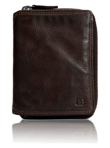 Bellicci Leder-Geldbörse "Greta" in Braun - (B)9,5 x (H)13 x (T)3 cm