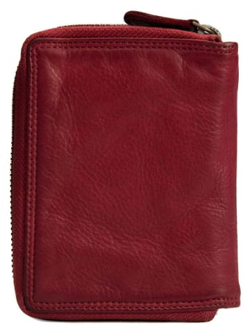 Bellicci Leder-Geldbörse "Greta" in Rot - (B)9,5 x (H)13 x (T)3 cm