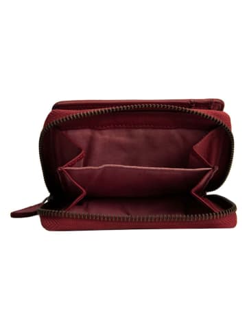 Bellicci Leder-Geldbörse "Greta" in Rot - (B)9,5 x (H)13 x (T)3 cm