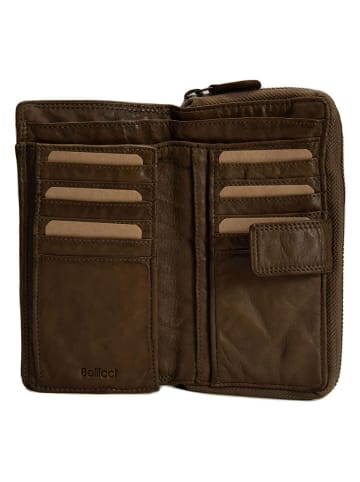 Bellicci Leder-Geldbörse "Greta" in Hellbraun - (B)18 x (H)9,5 x (T)3,5 cm
