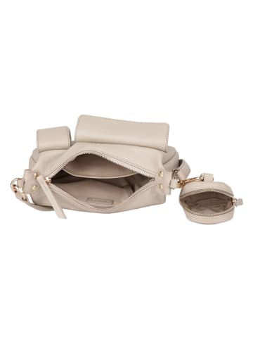 Bellicci Leren schoudertas "Kalie" beige - (B)24 x (H)13,5 x (D)10 cm