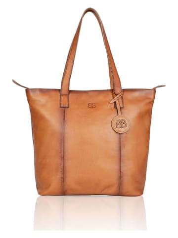 Bellicci Skórzany shopper bag "Kayden" w kolorze jasnobrązowym - 44 x 35 x 12,5 cm