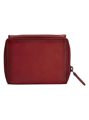 Bellicci Leder-Geldbörse "Kelda" in Rot - (B)12 x (H)10 x (T)3,5 cm