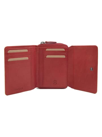 Bellicci Leder-Geldbörse "Kelda" in Rot - (B)12 x (H)10 x (T)3,5 cm