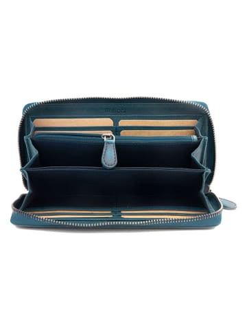 Bellicci Leder-Geldbörse "Kenzie" in Dunkelblau - (B)20 x (H)10,5 x (T)2,5 cm