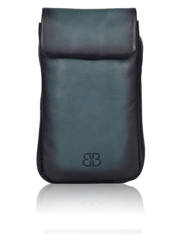Bellicci Leder-Handytasche "Kia" in Dunkelblau - (B)11 x (H)19 x (T)2 cm