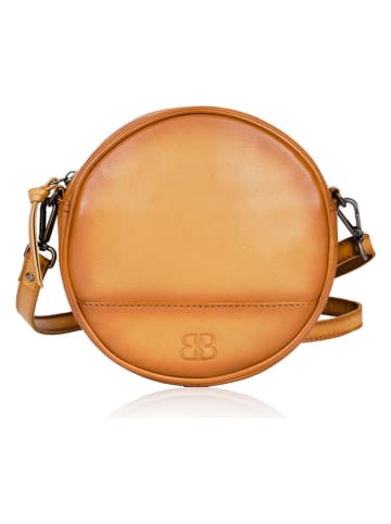 Bellicci Leren schoudertas "Koko" geel - (B)18 x (H)18 x (D)5 cm