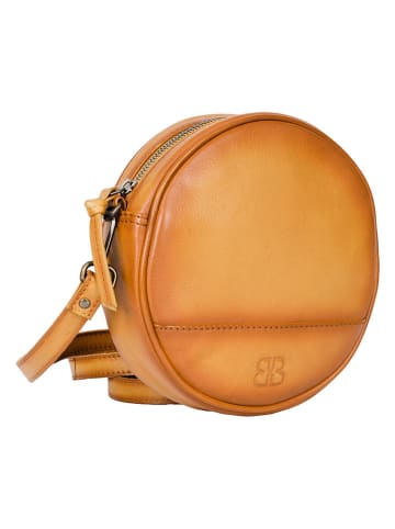Bellicci Leren schoudertas "Koko" geel - (B)18 x (H)18 x (D)5 cm