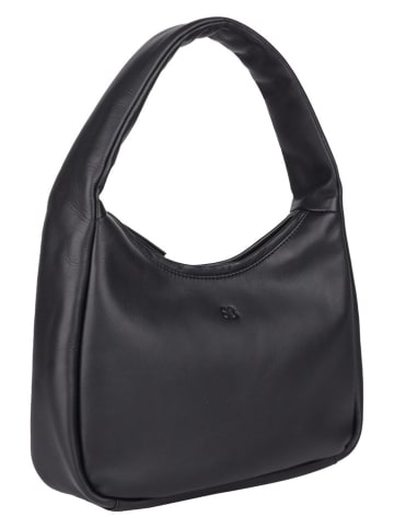 Bellicci Leder-Schultertasche "Kimbry" in Schwarz - (B)27 x (H)22 x (T)8 cm