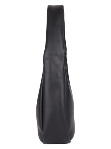 Bellicci Leren schoudertas "Kimbry" zwart - (B)27 x (H)22 x (D)8 cm