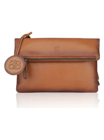 Bellicci Leren schoudertas "Kline" cognackleurig - (B)24 x (H)15 x (D)4 cm