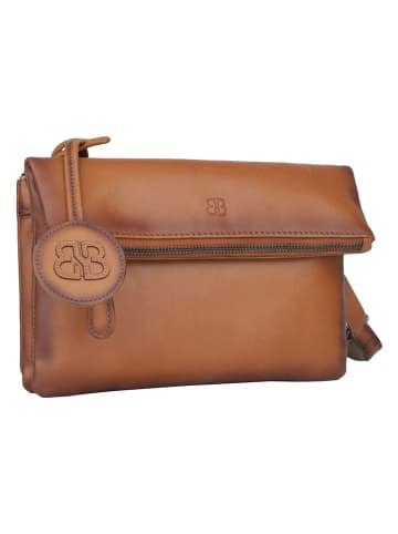 Bellicci Leren schoudertas "Kline" cognackleurig - (B)24 x (H)15 x (D)4 cm