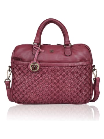 Bellicci Leder-Businesstasche "Presley" in Pink - (B)37,5 x (H)27 x (T)5 cm