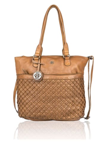 Bellicci Leder-Schultertasche "Paola" in Cognac - (B)31 x (H)34 x (T)13 cm