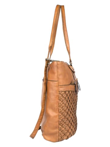 Bellicci Leder-Schultertasche "Paola" in Cognac - (B)31 x (H)34 x (T)13 cm