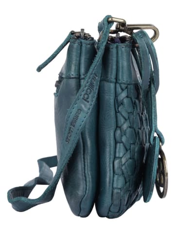 Bellicci Skórzana torebka "Palmer" w kolorze morskim - 23 x 15 x 4 cm