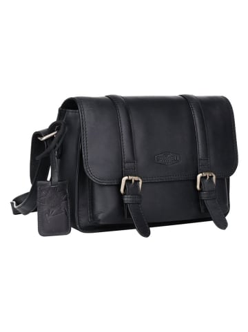 SPARWELL Leren schoudertas "Kreative Khloe" zwart - (B)25 x (H)17 x (D)10 cm