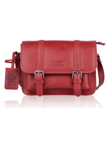 SPARWELL Leder-Umhängetasche "Kreative Khloe" in Rot - (B)25 x (H)17 x (T)10 cm