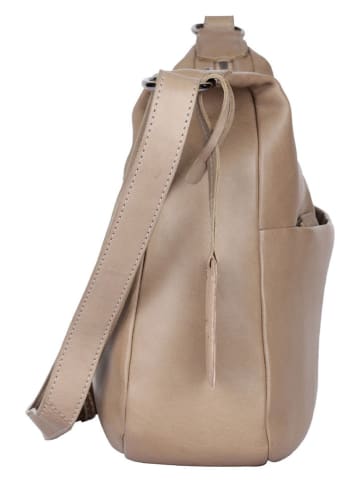SPARWELL Leren schoudertas "Optimistic Olly" taupe - (B)34,5 x (H)21,5 x (D)9 cm
