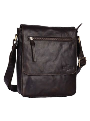 WEZBEY Leder-Umhängetasche "Adrian 3326" in Braun - (B)20 x (H)25 x (T)5,5 cm