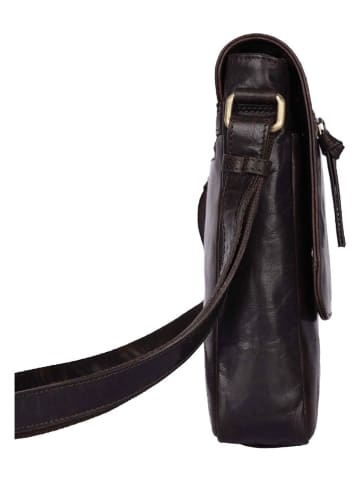 WEZBEY Leren schoudertas "Adrian 3326" bruin - (B)20 x (H)25 x (D)5,5 cm