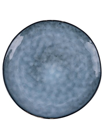 Villa d´Este 6er-Set: Speiseteller "The Market" in Blau/ Schwarz - Ø 28 cm