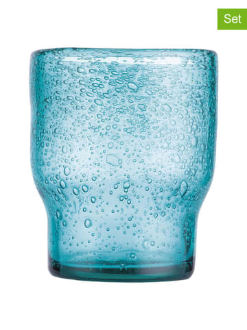Villa d´Este 6-delige set: glazen "Unico" turquoise - 325 ml