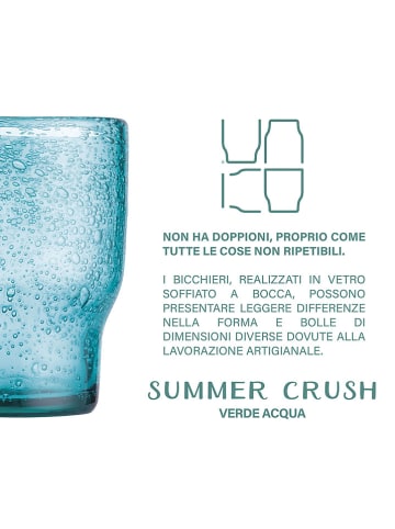 Villa d´Este 6-delige set: glazen "Unico" turquoise - 325 ml