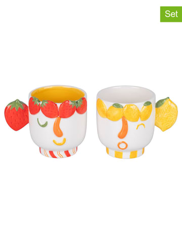 Villa d´Este 2-delige set: koppen "Fruit Life" rood/geel - 280 ml