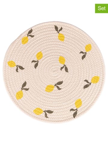 Villa d´Este 2tlg. Set: Tischset mit Untersetzer "Lemon" in Beige/ Gelb