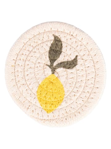 Villa d´Este 2tlg. Set: Tischset mit Untersetzer "Lemon" in Beige/ Gelb
