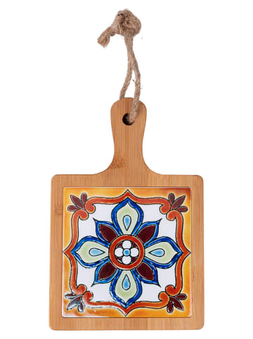 Villa d´Este Snijplank "Tradizione" lichtbruin/blauw - (B)12,9 x (H)19,6 cm