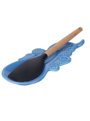 Villa d´Este Löffelablage "Whale" in Blau - (L)30 x (B)13 cm